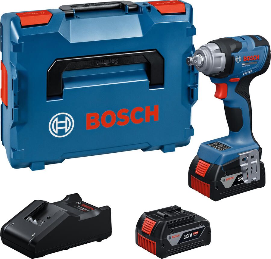 Bosch Blauw GDS 18V-330 H Accu slagmoeraanzetter 18V | 2x GBA 18V 5 0Ah + GAL 18V-40 snellader | In L-Boxx 06019L5203