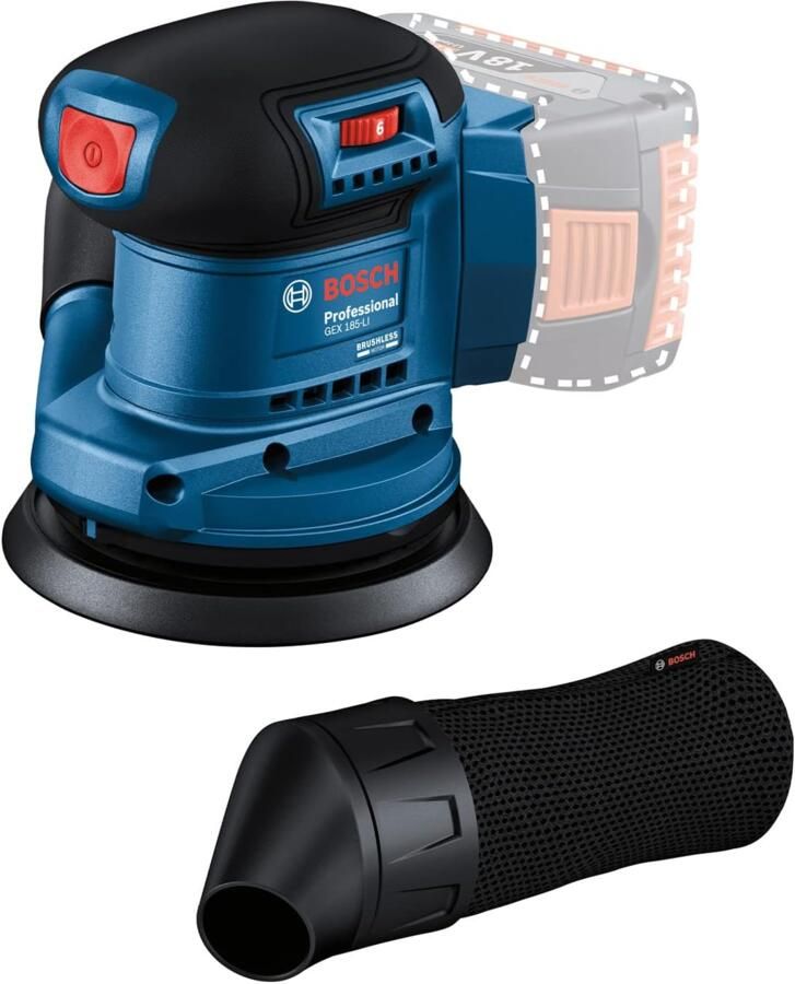 Bosch Blauw GEX 185-LI Professional | Accu-excenterschuurmachine | 18V | Body | Zonder Accu's & Laders | In Doos 06013A5020