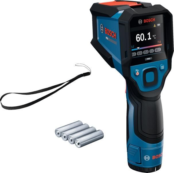 Bosch Blauw GIS 12V-700-14 Infraroodthermometer (AA1 batterijadapter 4x LR6 (AA) batterijen polslus) 0601083A00