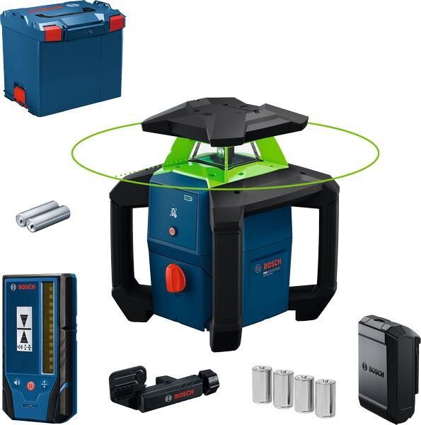 Bosch Blauw GRL 18V-3-31 G | Accu rotatielaser 18V groen in L-BOXX 374 (1x 4.0Ah ProCORE accu + GAL 18V-40 lader) 0601061G00