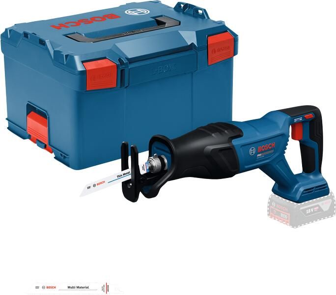 Bosch Blauw GSA18V-280 Accu reciprozaag (zonder accu lader 1x zaagblad S922EF 1x zaagblad S922HF) in L-boxx 06016D1001