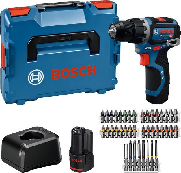 Bosch Blauw GSB 12V-32 Accu klopboorschroefmachine 12V | 2x 2 0Ah accu + GAL 12V-20 lader + 40-delige accessoireset | In L-Boxx 06019G9505