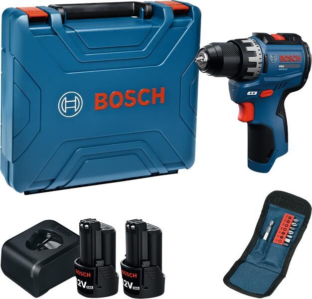 Bosch Blauw GSR 12V-31 Accu schroefboormachine 12V | 2x GBA 12V 2 0Ah + GAL 12V-20 + 11-delige bitset 06019S6003