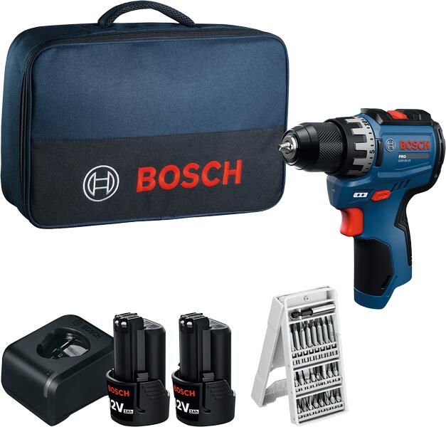Bosch Blauw GSR 12V-31 Accu schroefboormachine 12V | 2x GBA 12V 2 0Ah + GAL 12V-20 + 25-delige bitset | In tas 06019S6004