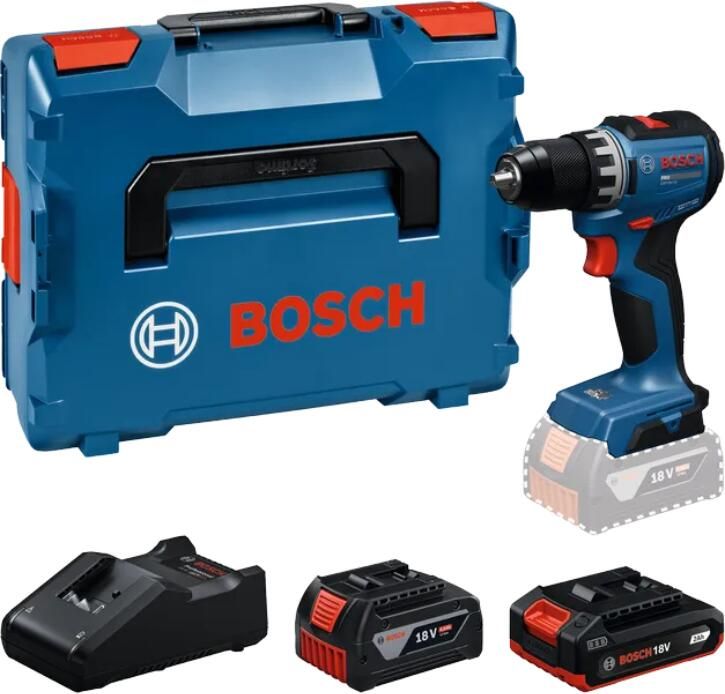 Bosch Blauw GSR 18V-52 Accu-schroefboormachine (1x GBA18V2 0Ah 1x GBA18V4 0Ah lader GAL18V-40) 06019S0024