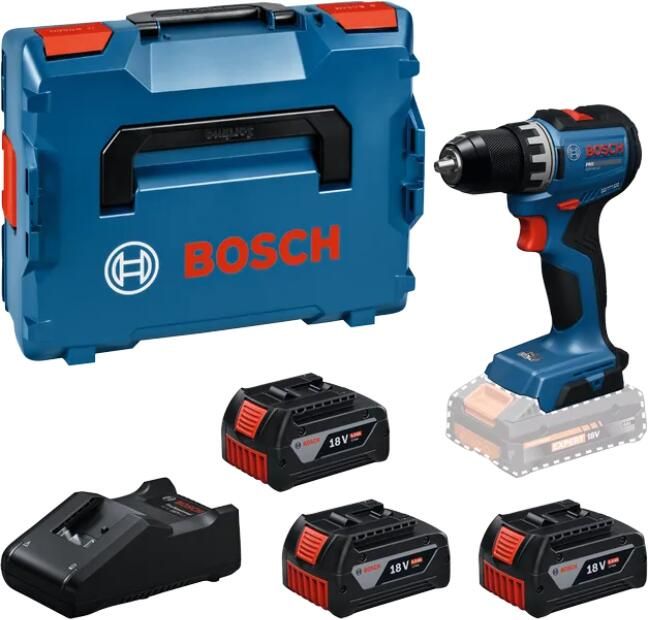 Bosch Blauw GSR 18V-52 Accu-schroefboormachine (3x GBA18V5 0Ah lader GAL18V-40) 06019S0027