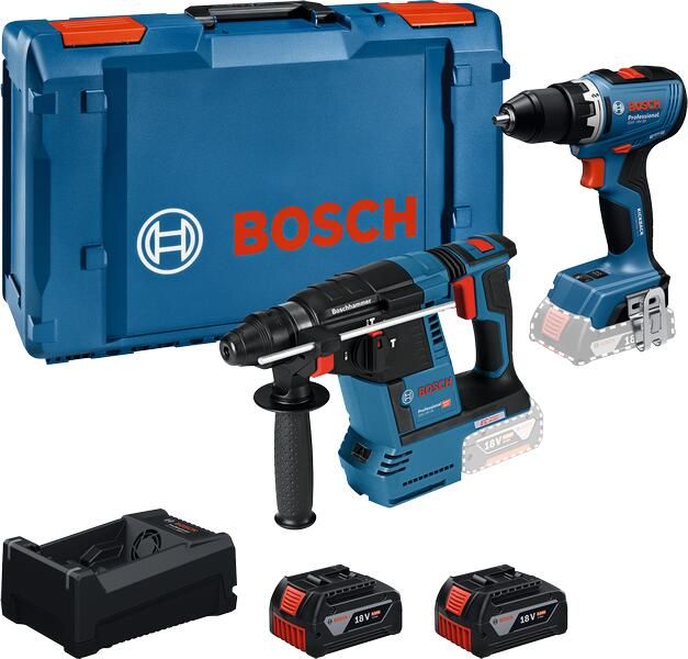 Bosch Blauw GSR + GBH Accutoolkit Combipack 18V (GSR18V-65 GBH18V-26 2x GBA18V5 0Ah lader GAL12V 18V-80) 0615A500E4