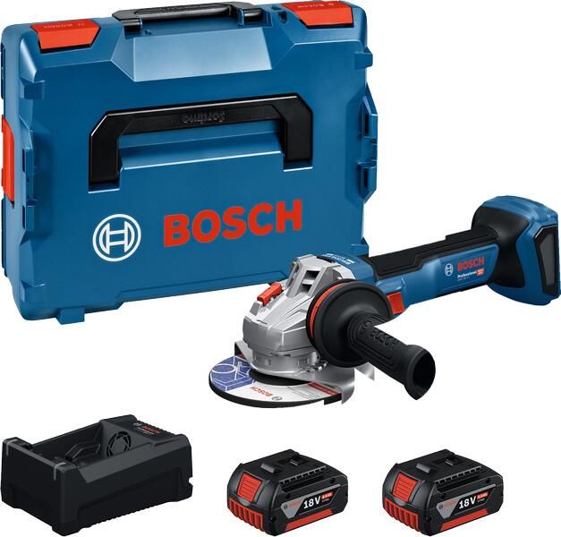 Bosch Blauw GWS 18V-11 Accu haakse slijper 18V | 125 mm | 2x 5 0Ah accu | In L-Boxx 06019N4104