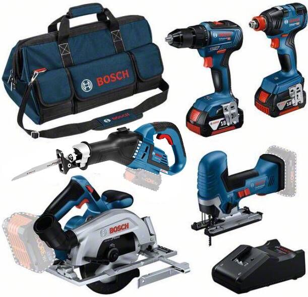 Bosch Blauw | Combopack | 5 machines | 18V | 3 x 5.0Ah + snellader | In tas 0615A5003D