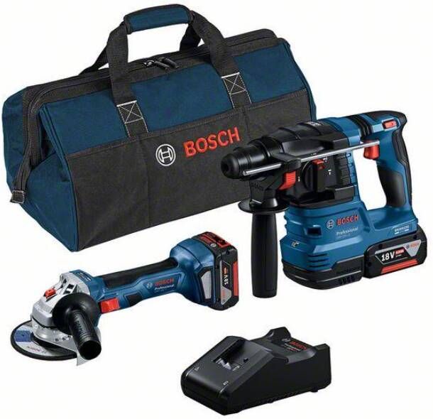 Bosch Blauw | Combopack | GWS 18V-7 + GBH 18V-22 | 18V | 2 x 4.0Ah + lader | In tas 0615A50037