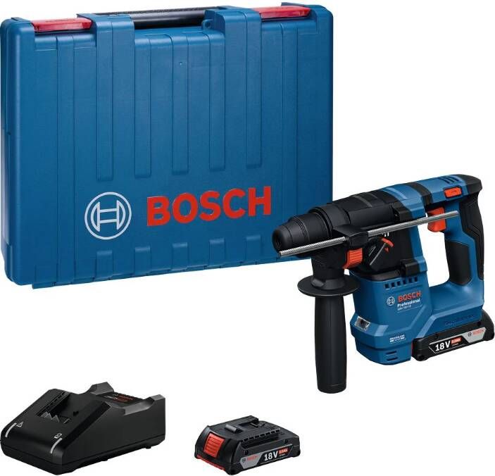 Bosch Blauw GBH 18V-18 Accu-Boorhamer SDS+ 1 5J 18V 2.0Ah in koffer 0611927001