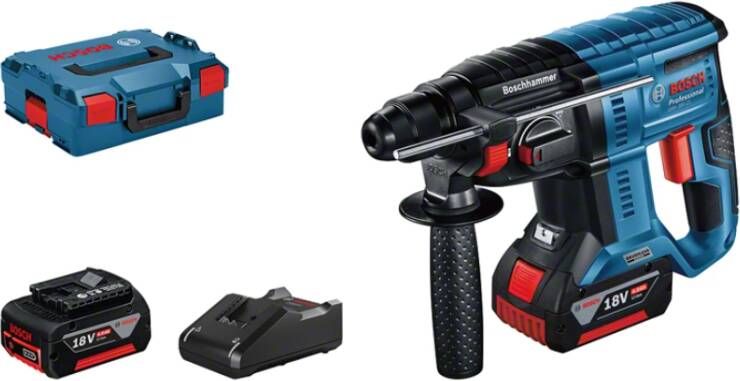 Bosch Blauw GBH 18V-21 | Accuboorhamer | SDS plus | 2 x 4 0 Ah Li-Ion-accu | in L-BOXX