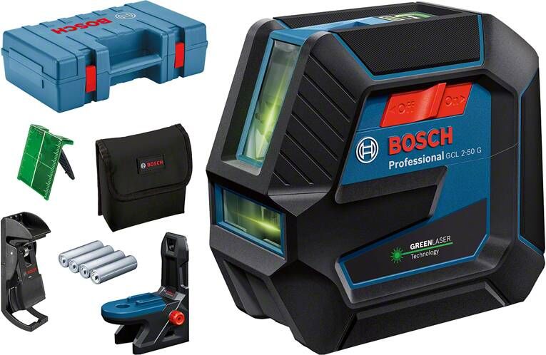 Bosch Blauw GCL 2-50 G combilaser | in transportkoffer | incl. 4x batterij (AA) | laserrichtbord