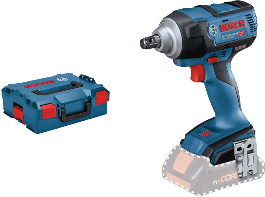 Bosch Blauw GDS 18V-300 Professional Accudraaislagmoeraanzetter Solo | zonder accu&apos;s en lader in L-boxx 06019D8201