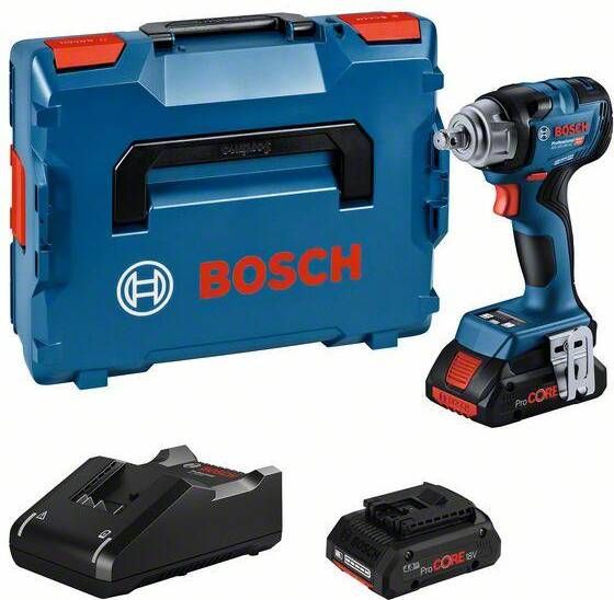 Bosch Blauw GDS 18V-330 HC Accu Slagmoeraanzetter | 330 Nm | 2 x 4 0 Ah accu + oplader | In L-Boxx 06019L5002