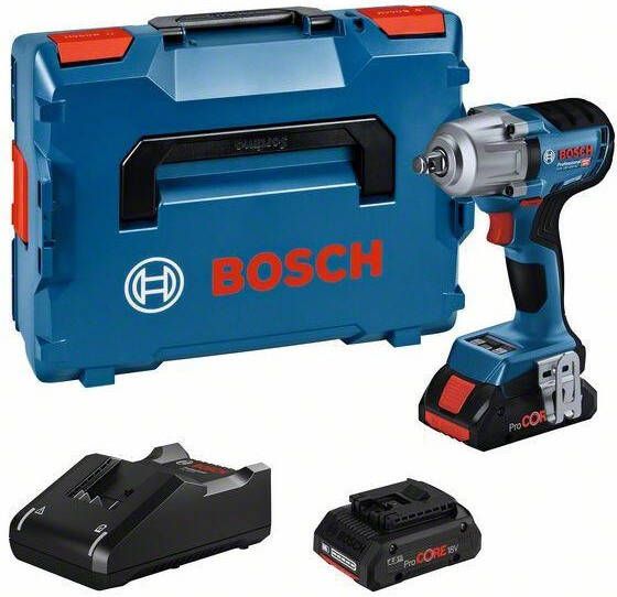 Bosch Blauw GDS 18V-450 HC | Accu Slagmoersleutel | 18V | 450 Nm | 2 x 4 0 Ah accu + snellader | Bluetooth | In L-Boxx 06019K4002