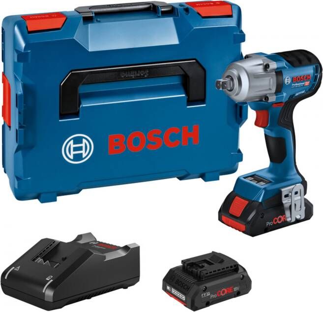Bosch Blauw GDS 18V-450 PC | accudraaislagmoeraanzetter in L-Boxx 136 | (2X 5 0AH accu + lader) 06019K4103