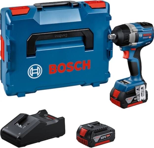 Bosch Blauw GDS 18V-750 C Accu slagmoeraanzetter | Inclusief 2x GBA 18V 5 0 Ah Accu&apos;s en lader GAL 18V-40 06019L9003