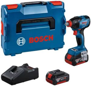 Bosch Blauw GDX 18V-210 C Professional | Accu-slag(moer)schroevendraaier | 2 x 5.0 Ah accu + snellader | In L-BOXX