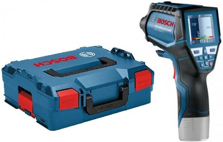 Bosch Blauw GIS 1000 C Professional temperatuur- en vochtmeter Click & Go | zonder accu&apos;s en lader in L-boxx