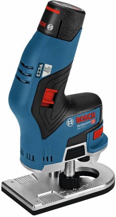 Bosch Blauw GKF 12 V-8 Accu Kantenfrees met 2 accu&apos;s 3.0Ah 06016B0000