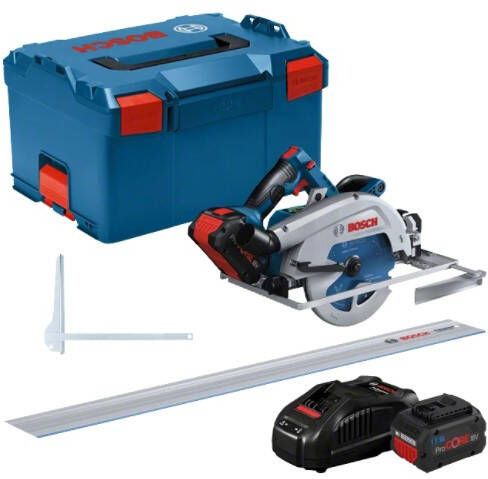 Bosch Blauw GKS 18V-68 GC + FSN 1400 Professional | Accu-cirkelzaag | Set | 2 x 5.5 Ah accu + snellader | In L-BOXX 0615990M94