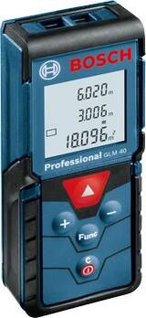 Bosch Blauw GLM 40 laserafstandmeter | 40m | 2 x 1 5-V-LR03 (AAA) 0601072900 - Foto 1