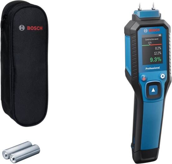 Bosch Blauw GMP 1-13 Materiaalvochtmeter | 2 Batterij 1 5V LR6 (AA) + Opbergetui 0601078000