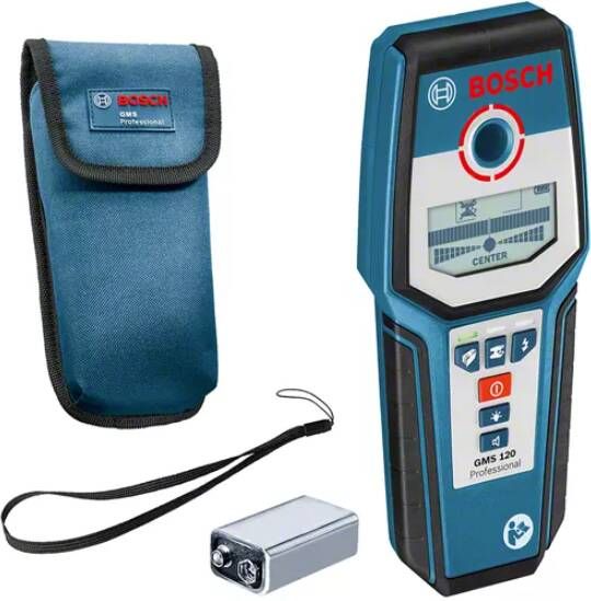 Bosch Blauw GMS 120 Professional Detector | 1x 9V blokbatterij 0601081000