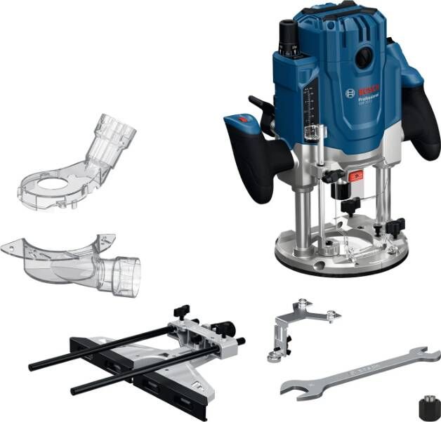 Bosch Blauw GOF 20-12 Bovenfrees | Incl. Sleutel Parallelgeleider 2x Spantang 2x Stofadapter 2x Rolgeleider 0601627220