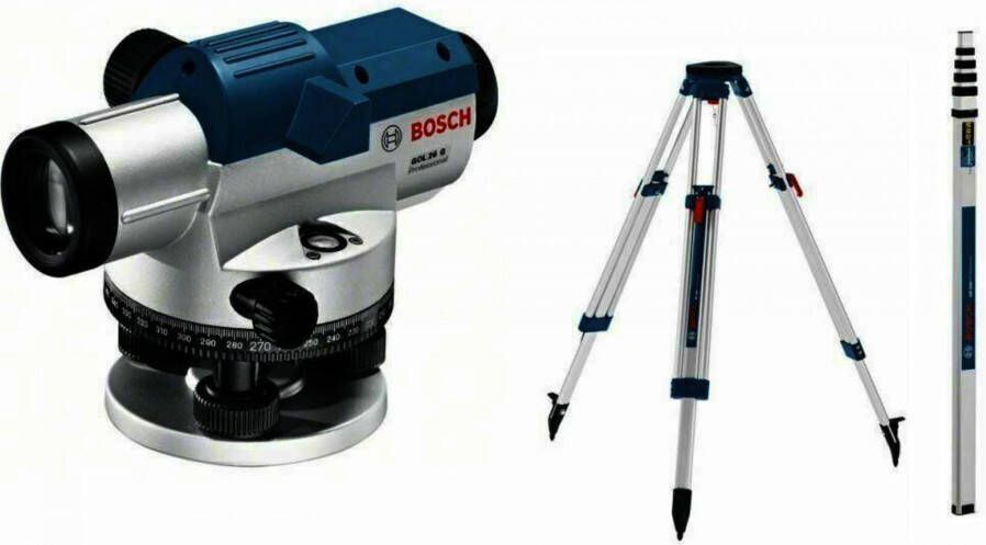 Bosch Blauw GOL 26 G Professional optisch nivelleertoestel | incl. BT 160 tripod en GR 500 meetlat 0601068003