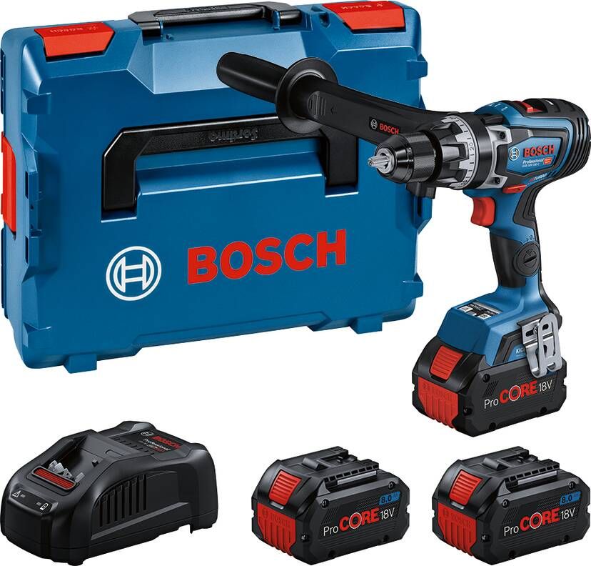 Bosch Blauw GSB 18V-150 C | Accu Klopboorschroevendraaier | 18V | Set | 3x 8 0Ah ProCore accu | in L-Boxx 0615A5002Y