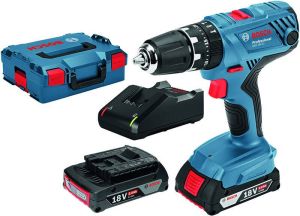 Bosch Blauw GSB 18V-21 | Solo | Accuklopboor schroefmachine | Body | 2x accu | L-Case