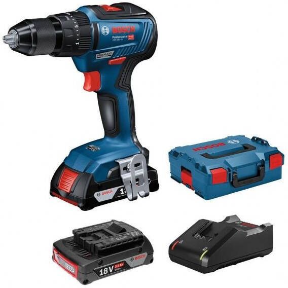 Bosch Blauw GSB 18V-55 Professional | Accu Schroefklopboormachine | L-BOXX 136 | GBA 18V 2.0Ah 06019H5301