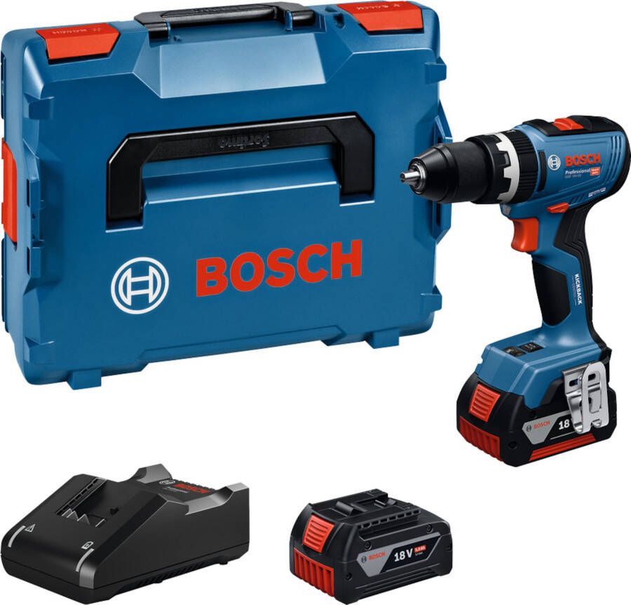 Bosch Blauw GSB 18V-65 Accu klopboorschroevendraaier | 2x GBA 18V 5 0 Ah & GAL 18V-40 Lader 06019N3303