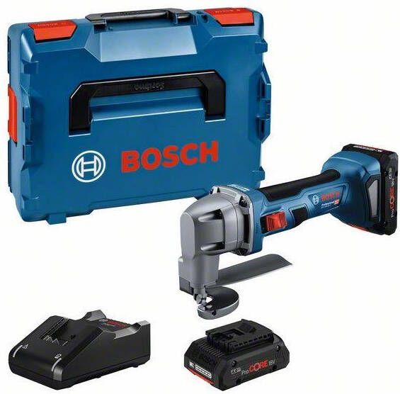 Bosch Blauw GSC 18V-16 E Accu Plaatschaar | 3.200 min-1 | 2 x 4 0 Ah accu + snellader | In L-Boxx 0601926301