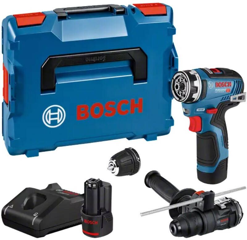 Bosch Blauw GSR 12V-35 FC Accu Schroefboormachine | Set | 2 x 3.0 Ah + Snellader | In L-Boxx 102 06019H3009