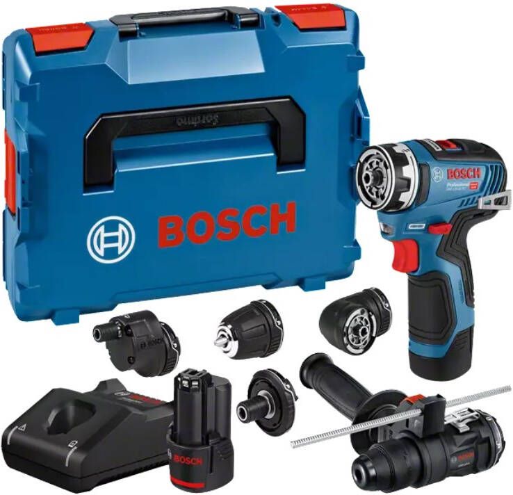 Bosch Blauw GSR 12V-35 FC Accu Schroefboormachine | Set | 2 x 3.0 Ah + Snellader | In L-Boxx 102 06019H3008