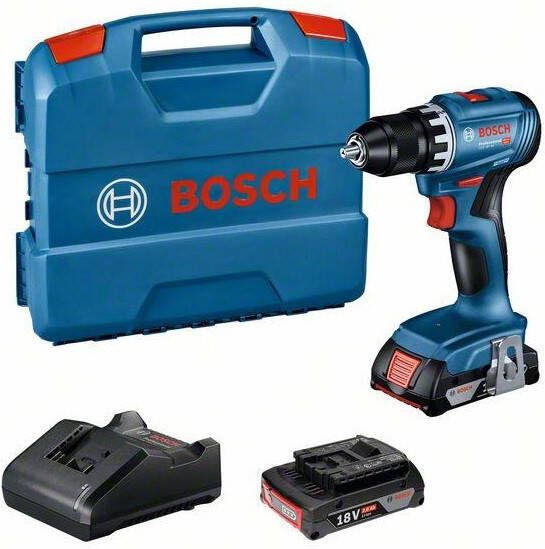 Bosch Blauw GSR 18V-45 Professional | Accuschroefboormachine | 2 x 2 0 Ah accu + oplader | In L-Case 06019K3202