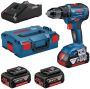 Bosch Blauw GSR 18V-55 Professional | Accuschroefboormachine | 2x 5 0 ah accu&apos;s in L-Boxx 0615990L8D-2-accus - Thumbnail 1