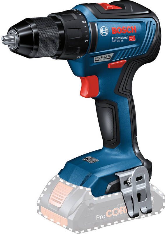 Bosch Blauw GSR 18V-55 | Solo | Accuschroefboormachine | 18V | Li-ion | Body | zonder accu&apos;s & Lader 06019H5202