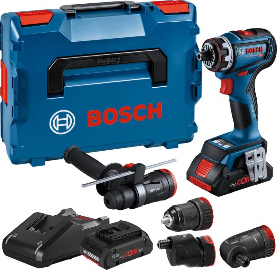 Bosch Blauw GSR 18V-90 FC Accuboormachine | 18V 4.0Ah in L-Boxx + GFA 18-M GFA 18-H GFA 18-E en GFA 18-W 06019K6200