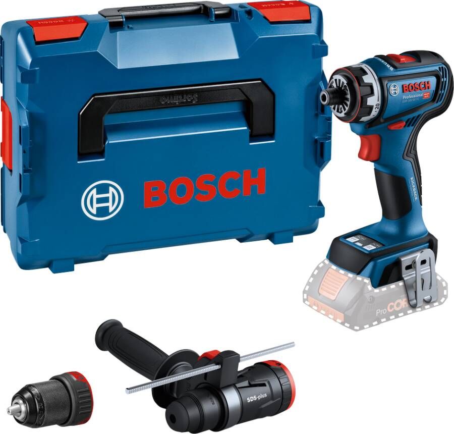 Bosch Blauw GSR 18V-90 FC Accuboormachine 18V | Zonder accu&apos;s en lader L-Boxx + GFA 18-M en GFA 18-H 06019K6204