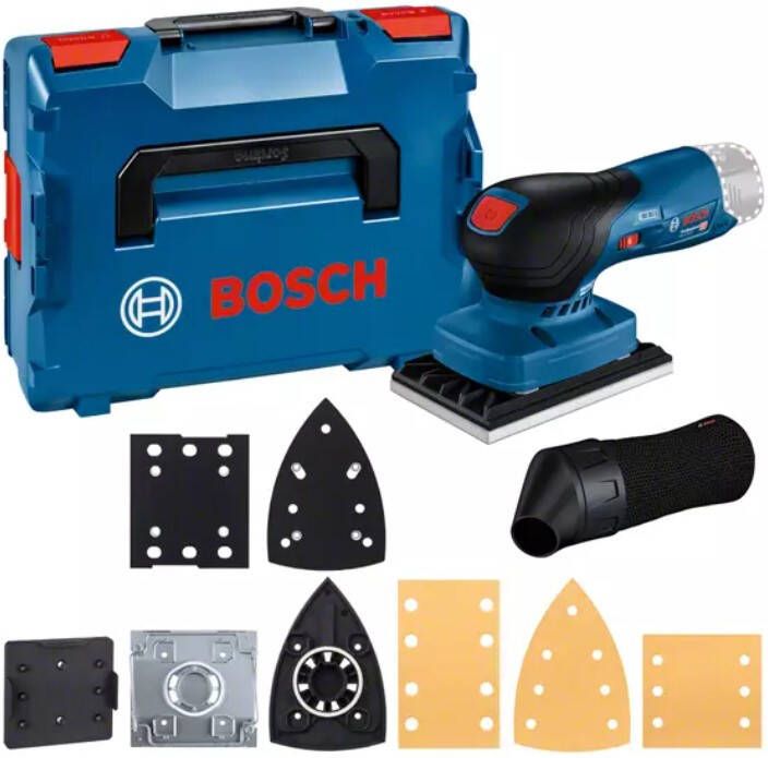 Bosch Blauw GSS 12V-13 | Accu Vlakschuurmachine | 12V | Zonder accu&apos;s en lader | Incl. accessoireset | In L-boxx 136