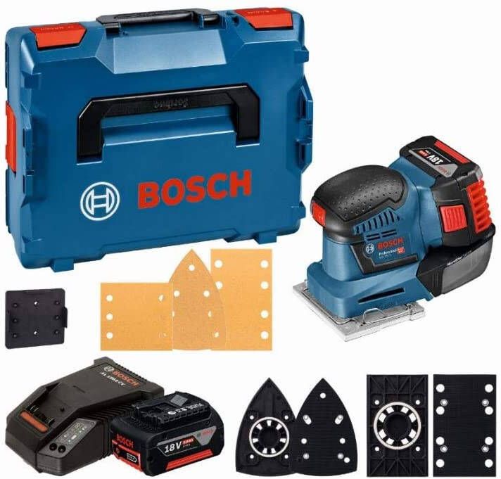 Bosch Blauw GSS 18V-10 Professional accu schuurmachine 5.0Ah in L-boxx 06019D0201