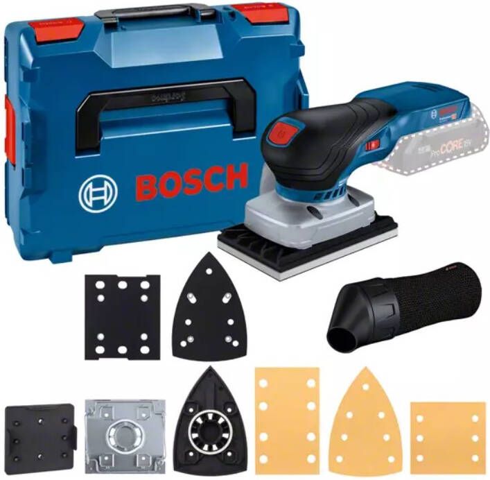 Bosch Blauw GSS 18V-13 | Accu Vlakschuurmachine | 18V | Zonder accu&apos;s en lader | Incl. accessoires | In L-Boxx 06019L0101