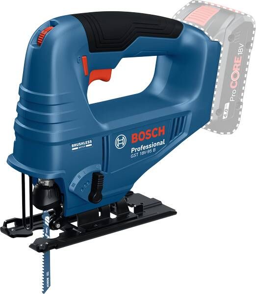 Bosch Blauw GST 18V-95 B Accu decoupeerzaag | Exclusief Accu en Lader 06015B7001