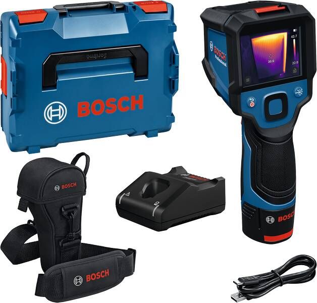 Bosch Blauw GTC 12V-450-13 Thermodetector | 1x Accu GBA 12V 2 0 Ah + Oplader GAL 12V-40 + Opbergetui + USB-C Kabel 0601083900
