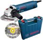 Bosch Blauw GWS 1400 Haakse slijper | 1.400w | + diamantschijf in koffer 0601824900 - Thumbnail 1