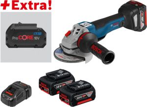 Bosch Blauw GWS 18V-10 PC Professional Accu haakse slijper | 18v 5.0Ah | in L-BOXX + Extra ProCORE18V 8 0Ah